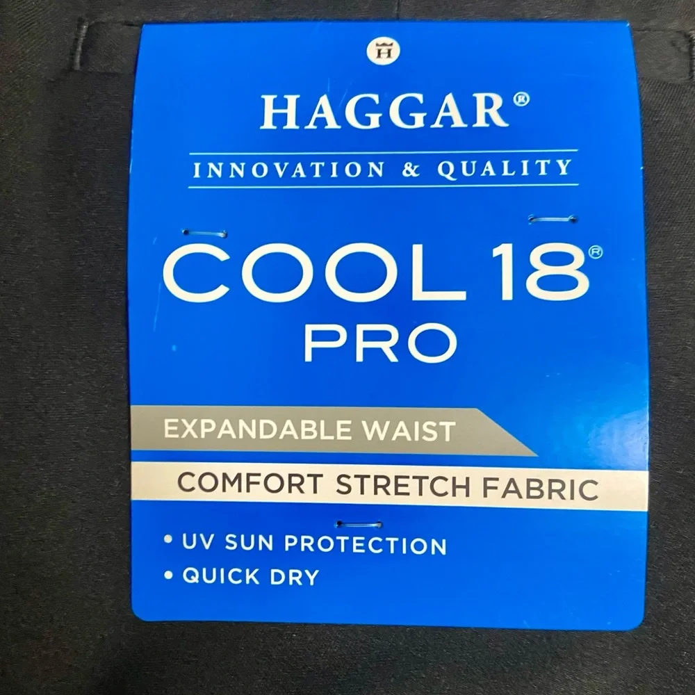NWT Haggar 10” cool 18 Pro quick dry  shorts in black. Size 40
